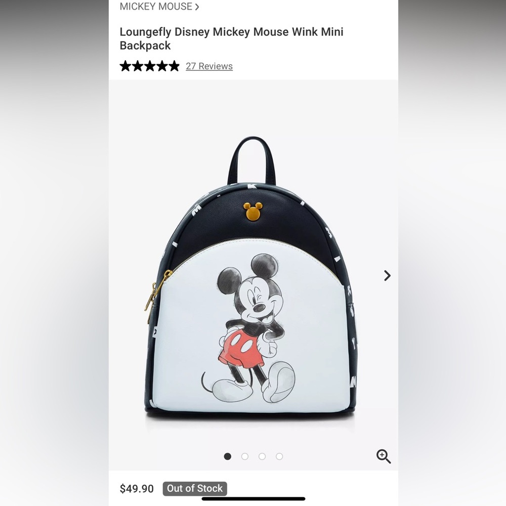 Loungefly Disney Mickey Mouse Mini Backpack with wallet.